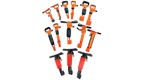 Pneumatic pick hammers and breakers